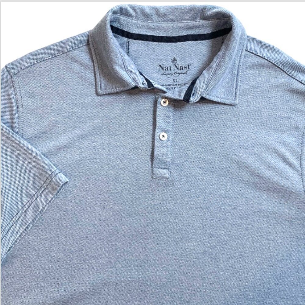 Nat Nast Luxury Originals Mens XL‎ Polo Shirt Blue Casual Golf #155E